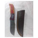 A Pair of Custom Fixed-Blade Knife and Celtic Leat