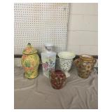 Five Decorative Ceramic Vases