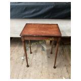 Wood Accent Table and Wooden Bench Lot