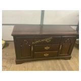 Dark Wood Sideboard With Brass Hardware