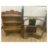 Wood Hutch and Corner Cabinet Ensemble