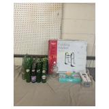 Bottles, Folding Walker, and Household Items