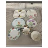 Hand-Painted Ceramic Plates and Bowls