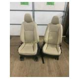 Beige Car Seats With Integrated Headrests