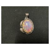 Sterling Silver Pendant with Opal Inlay