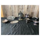 9 Pyrex and Silver-Plated Items