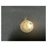 14 kt Gold Circular Charm with Engraved Details
