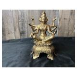 Bronze Seated Multi-Armed Deity Sculpture