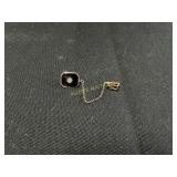 10 kt Gold Tie Bar with Chain and Numbers