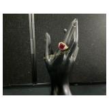 10 kt Gold Band with Red Gemstone