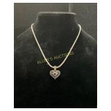 Sterling Silver Necklace with Heart Pendant