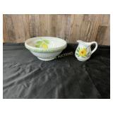 Italian Ceramic Bowl and Pitcher Set