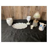 Six Milk Glass and Ceramic Items