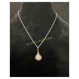 Sterling Silver Necklace with Teardrop Pendant