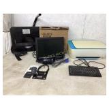 Electronics Lot with Monitor, Printer, Keyboard, a
