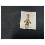 Gold Over Silver Pendant with December Birthstone