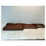 3 Wooden Serving Trays with Handles