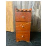 Wood Three-Drawer Chest With Scalloped Top