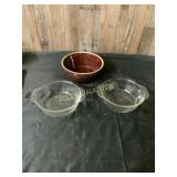 Glasbake Dishes and McCoy Stoneware Bowl