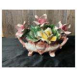 Floral Porcelain Centerpiece Bowl
