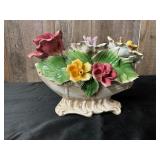 Capodimonte Ceramic Floral Centerpiece