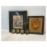 Six Framed Artworks and Decor