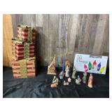 Nativity Set with Figures and Christmas Decor