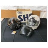 Shoei and HJC Helmets with Accessories