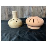 Two Perforated Ceramic Vessels
