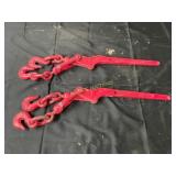 Two Red Lever Load Binders