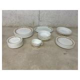 60-Piece Dinnerware Set with Gold Floral Design
