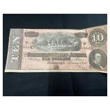 Confederate States $10 Currency Note, 1864 Issue