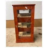 Wood and Glass Display Cabinet With Watch Storage