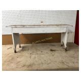 Rustic White Wooden Bench with Arched Legs