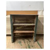 Rustic Wooden Shelving Unit with Green Sides