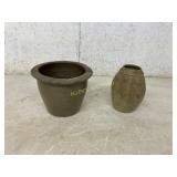 Two Unglazed Ceramic Vessels
