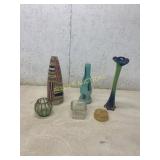 Six Assorted Glass Items