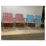4 Woven Webbing Folding Lawn Chairs