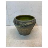 Stoneware Planter With Raised Leaf Motif