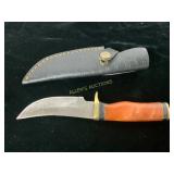 Fixed-Blade Knife with Leather Sheath