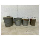 Galvanized Metal Buckets and Watering Can