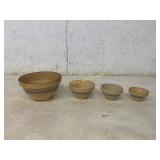4 Graduated Stoneware Mixing Bowls