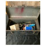 Metal Toolbox with Assorted Tools and Hardware