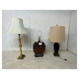 Three Table Lamps with Shades