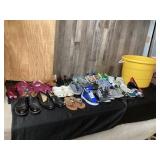 Footwear and Yellow Plastic Tub