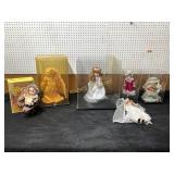 6 Porcelain and Cloth Dolls