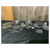 21 Clear Glass Decorative and Tableware Items