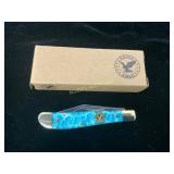 Eagle Edge Pocket Knife with Blue Handle