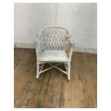 White Painted Wicker Rocking Chair