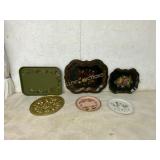 Painted Metal Trays, Set of Six